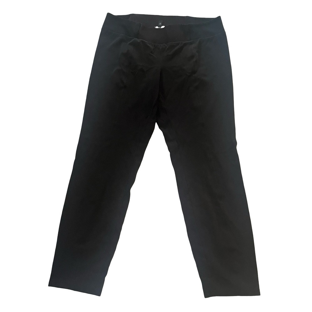Eileen Fisher Women's Size L Black Ponte Pants Legging Viscose Blend Skinny